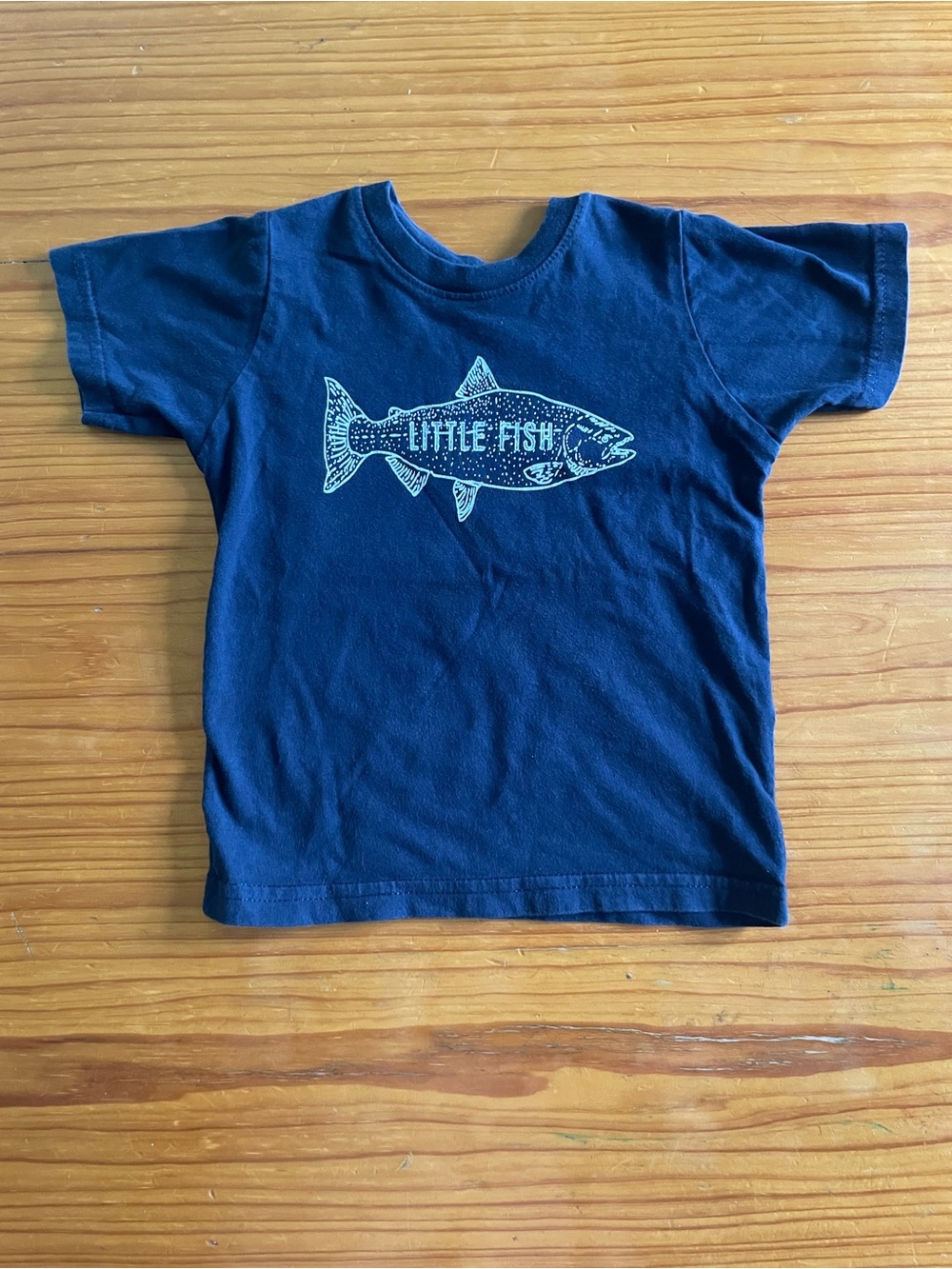 Navy Blue Cotton Coastal Little Fish Tee 24M
